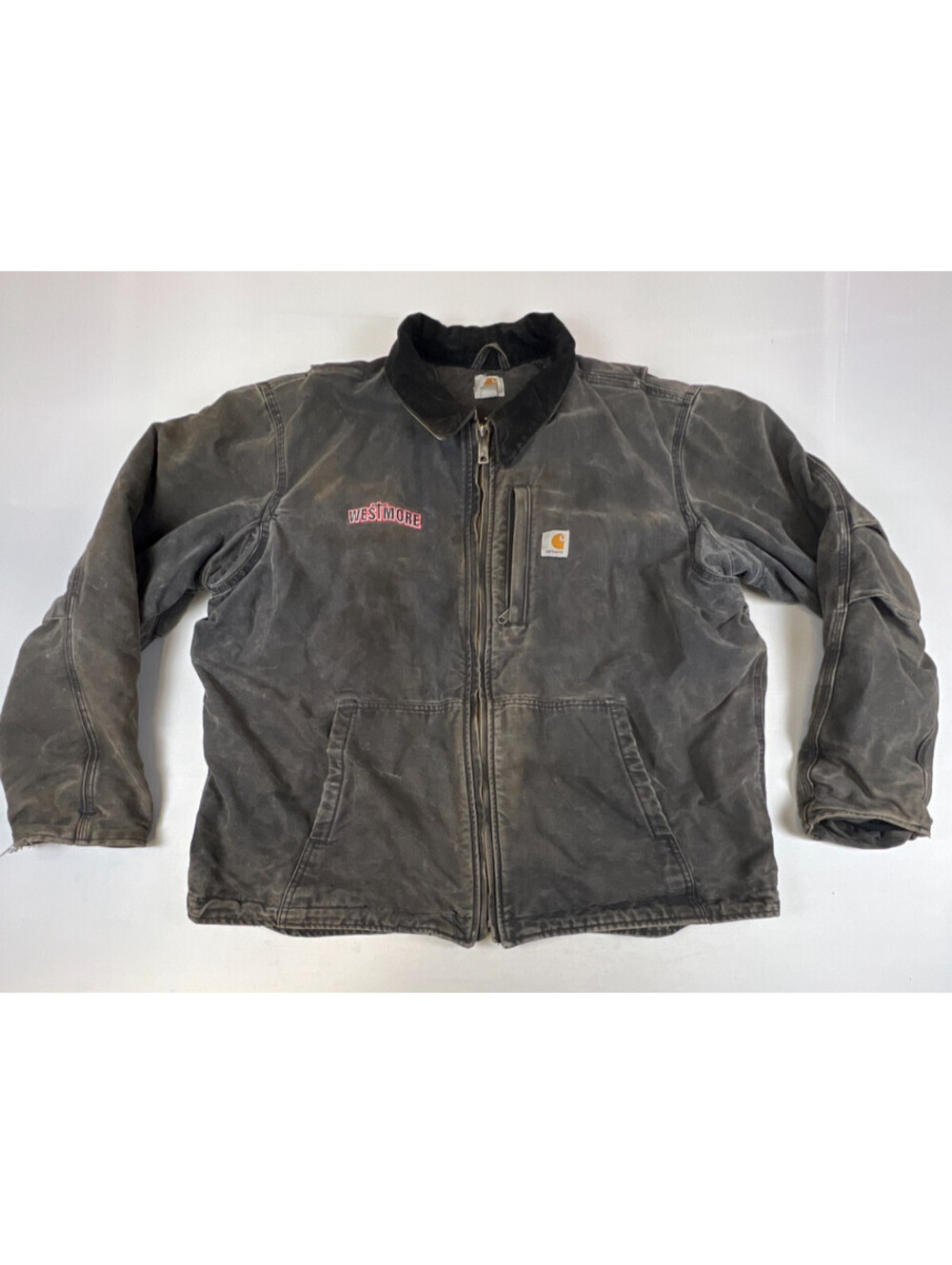 Carhartt Men XL Charcoal Grey Full Swing Washed Duck Fleece Lined Active Jacket